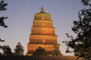 Big Wild Goose Pagoda square for an evening Xi'an plan after the Terracotta Army