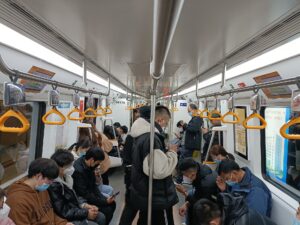 Xi'an Metro Line 9 train interior for a Terracotta Army route