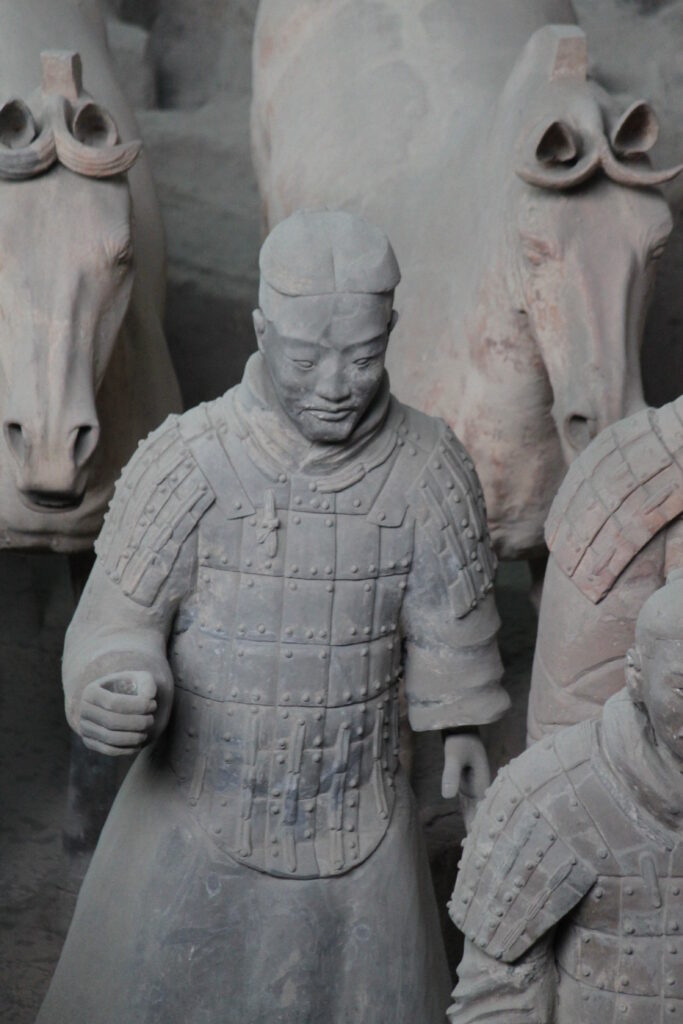 Terracotta Army warrior detail for explaining the museum to kids