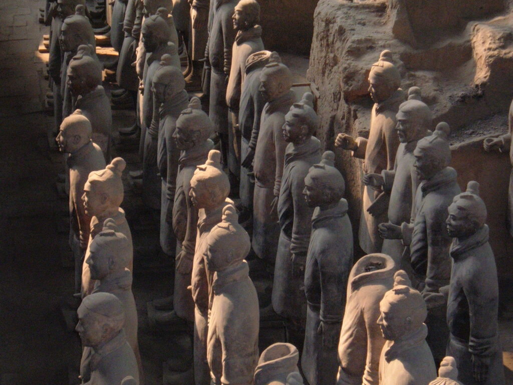 Terracotta Army front rank detail for photography planning