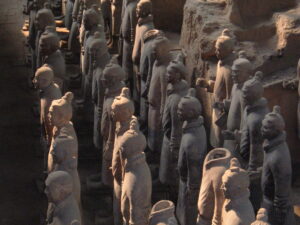 Terracotta Army front rank detail for photography planning