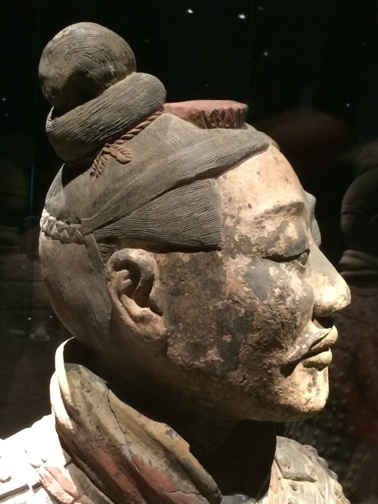 Terracotta Army warrior face detail for museum photography tips