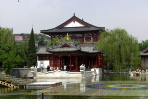 Green spring scenery in Lintong near the Terracotta Army